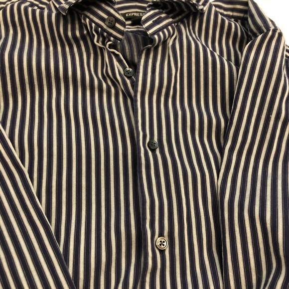 Men’s Express modern fit striped button down shirt - Picture 2 of 3